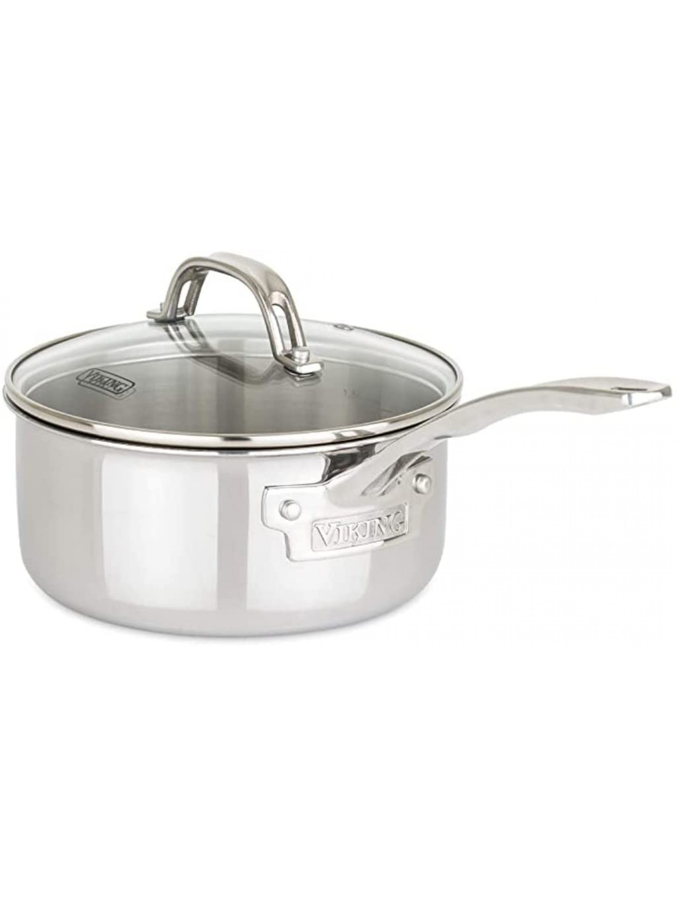 Viking 3-Ply Stainless Steel Sauce Pan with Glass Lid 1.5 Quart - BQVZXLNNW