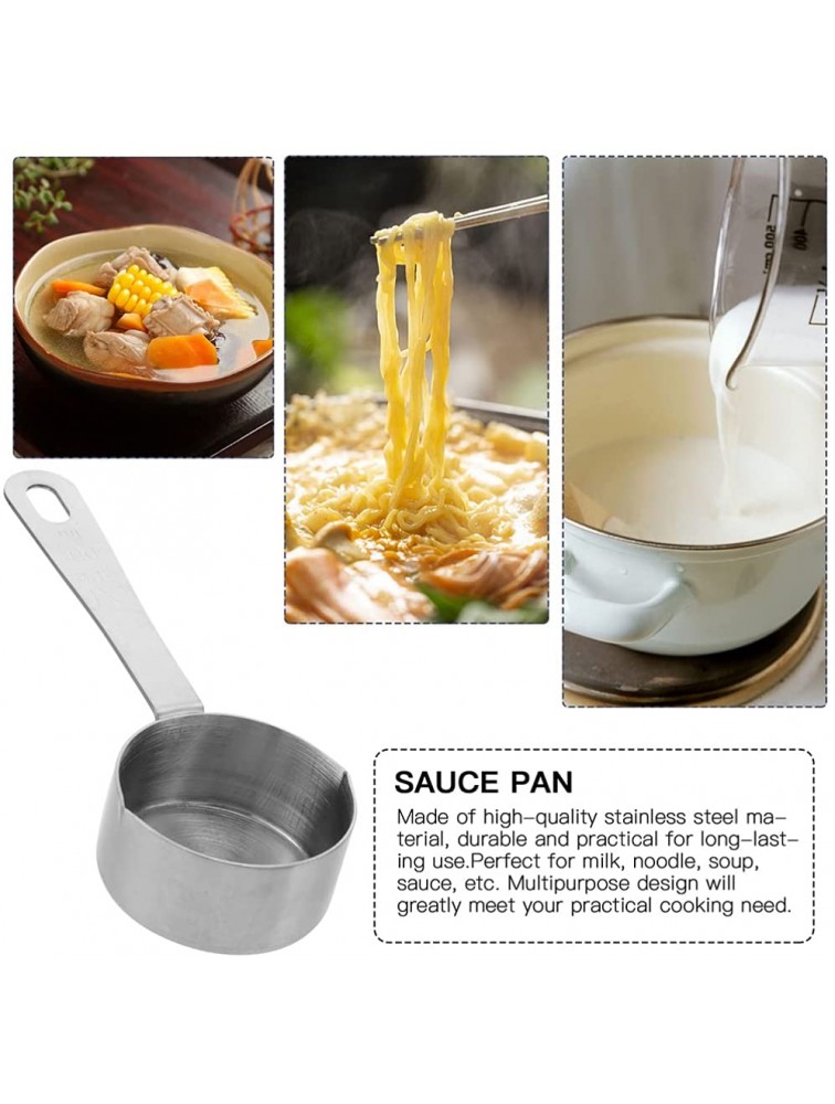 YARDWE Milk Pan Mini Saucepan Butter Warmer Stainless Steel Measuring Pan Turkish Coffee Pot Non- Stick Instant Noodle Pot for Home 250ml - B4RCP72X8