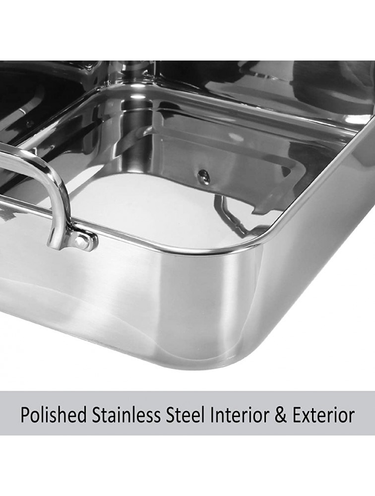 Chantal Stainless Steel Roasting Pan with Non Stick Roasting Rack 15.5x12.25x4 SL60-38RKC - BGE9KD1L6
