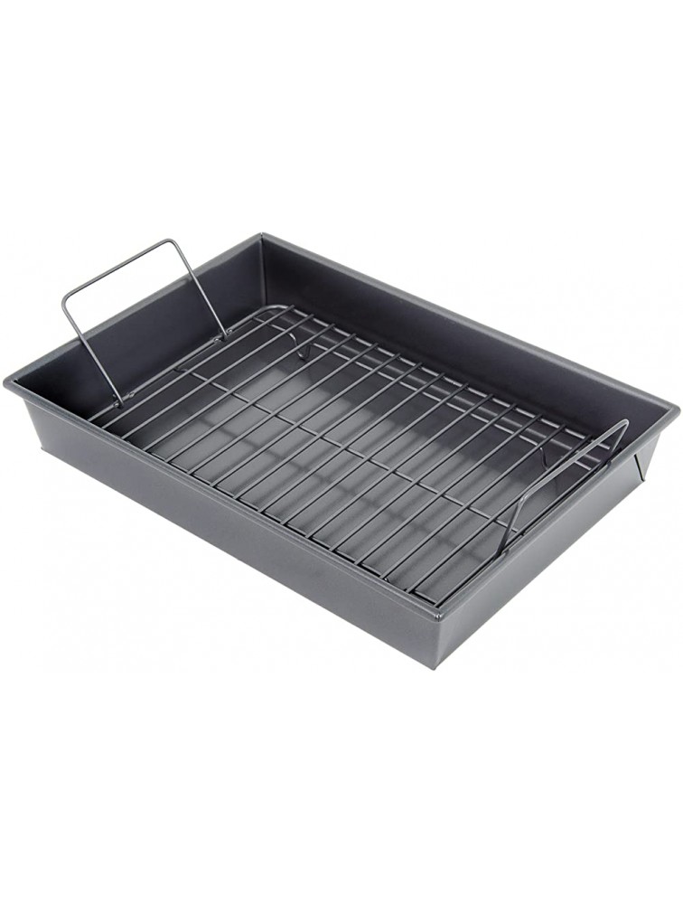 Chicago Metallic Professional Roast Pan with Non-Stick Rack 13-Inch-by-9 Gray - BY3XVTTQN