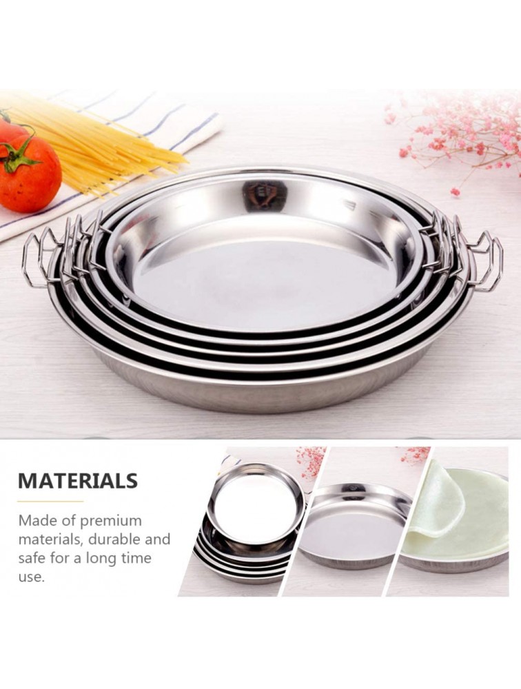 DOITOOL Round Steamer Rack Plate Stainless Steel Roasting Pan Roaster Pan Tray Non- Stick Lasagna Pan Baking Tray with Handles for Roasting Turkey Meat Joints Vegetables 40CM - BRWOK6O5H