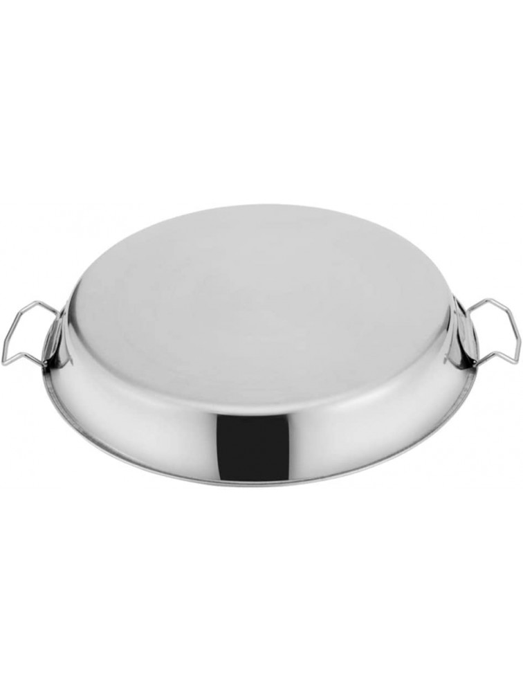 DOITOOL Round Steamer Rack Plate Stainless Steel Roasting Pan Roaster Pan Tray Non- Stick Lasagna Pan Baking Tray with Handles for Roasting Turkey Meat Joints Vegetables 40CM - BRWOK6O5H