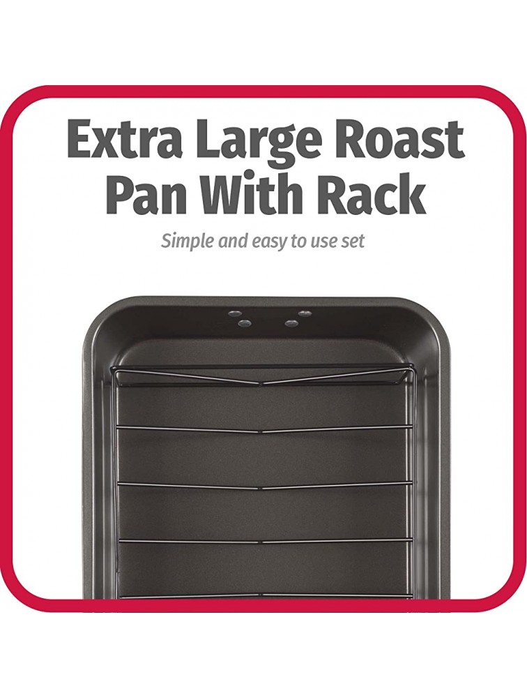 Good Cook Nonstick Extra Large Roast Pan with Rack 17.5 x 11.75 Gray - BBJBI5GMI