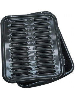 Range Kleen Broiler Pans for Ovens BP102X 2 Pc Black Porcelain Coated Steel Oven Broiler Pan with Rack 16 x 12.75 x 1.75 Inches Black - BSL8EXRTX