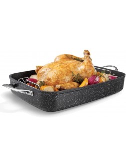 The Rock by Starfrit 17" Roaster with Rack & Stainless Steel Handles Black - BFGF0D5ZB