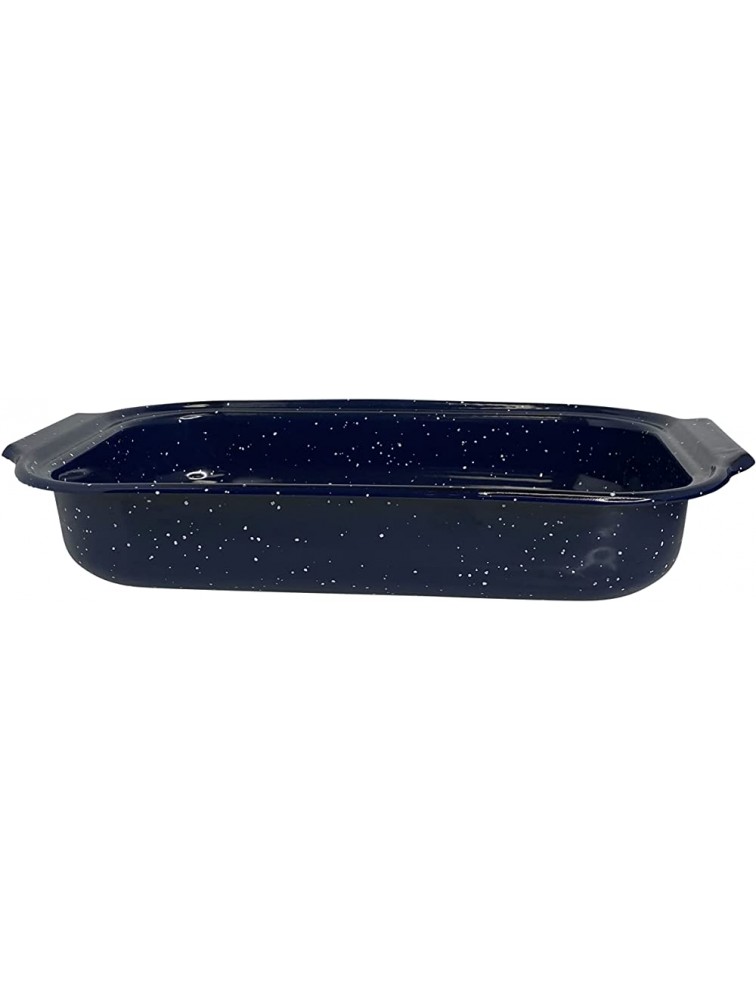 Traditional Blue Speckled Roaster Baking Pan 16 x 12” - B1KFML9A0