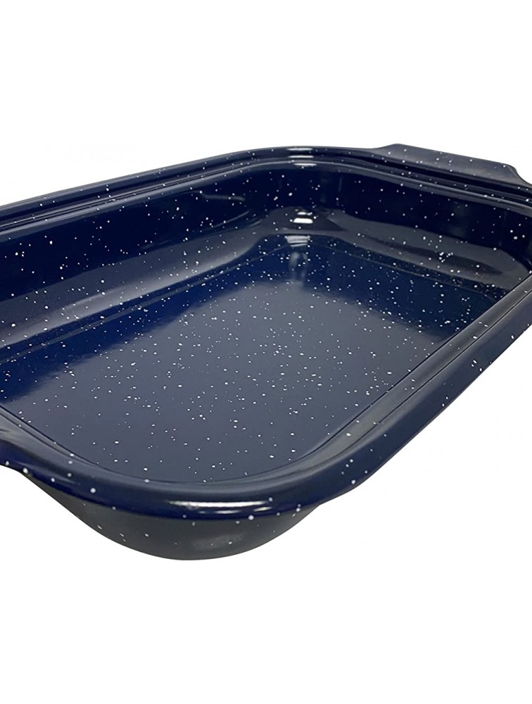 Traditional Blue Speckled Roaster Baking Pan 16 x 12” - B1KFML9A0
