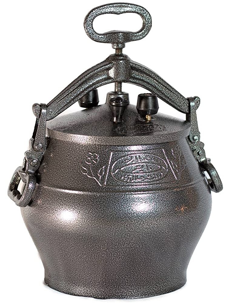 Afghan pressure cooker Model SB 10 qt. 9.5 liter capacity  Aluminum Uzbek Kazan pressure pot for indoor outdoor cooking - B78NCVWEC