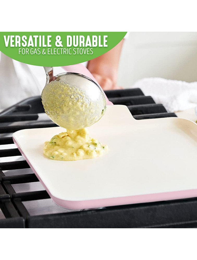 GreenLife Soft Grip Healthy Ceramic Nonstick 11 Griddle Pan PFAS-Free Dishwasher Safe Soft Pink - BZE635HIJ