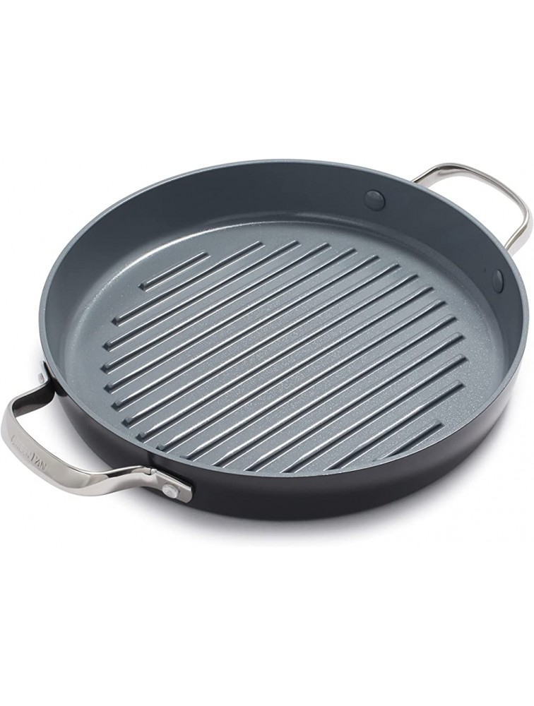 GreenPan Valencia Pro Hard Anodized Healthy Ceramic Nonstick 11" Grill Pan PFAS-Free Induction Dishwasher Safe Oven Safe Gray - BBSO802H8