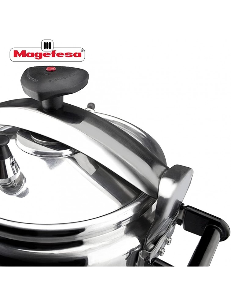 MAGEFESA Chef Pressure Cooker has a Thermodiffusion bottom 3 Security Systems. 16 Quarts - B53ZPIUSL
