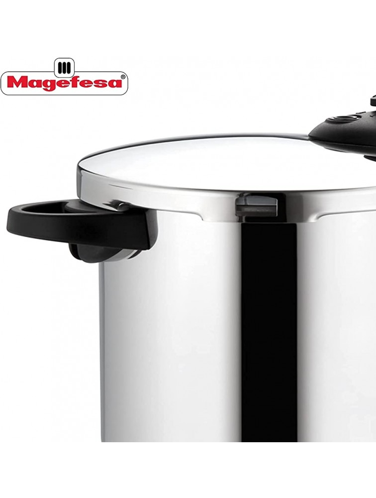 Magefesa Favorit Super-Fast and Easy To Use pressure cooker 18 10 stainless steel suitable for all types of cooktops including induction excellent heat distribution 8 Qt - BOLFUK65G