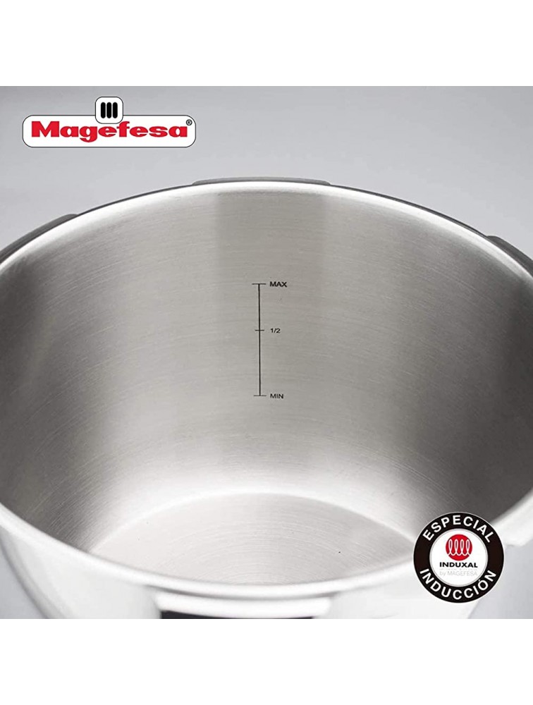 MAGEFESA Star Quick Easy To Use Pressure Cooker 18 10 Stainless Steel Suitable for induction. Thermodiffusion bottom 3 Security Systems 8 QUART - BALJ278Y1