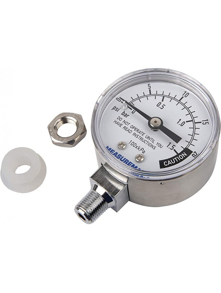 MEASUREMAN Stainless Steel Pressure Cooker Gauge Pressure Canner Gauge Steam Pressure Gauge 2 Dial Lower Mount Including Hexagon Gasket and Nut - B2QV9C4Z3