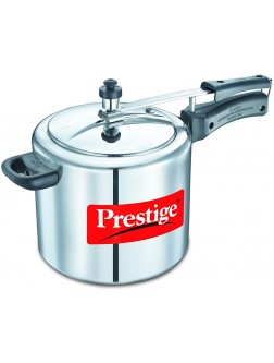 Prestige PRNPC6.5 Nakshatra Plus 6.5-Liter Flat Base Aluminum Pressure Cooker for Gas and Induction Stove Medium Silver - B82O65JOZ