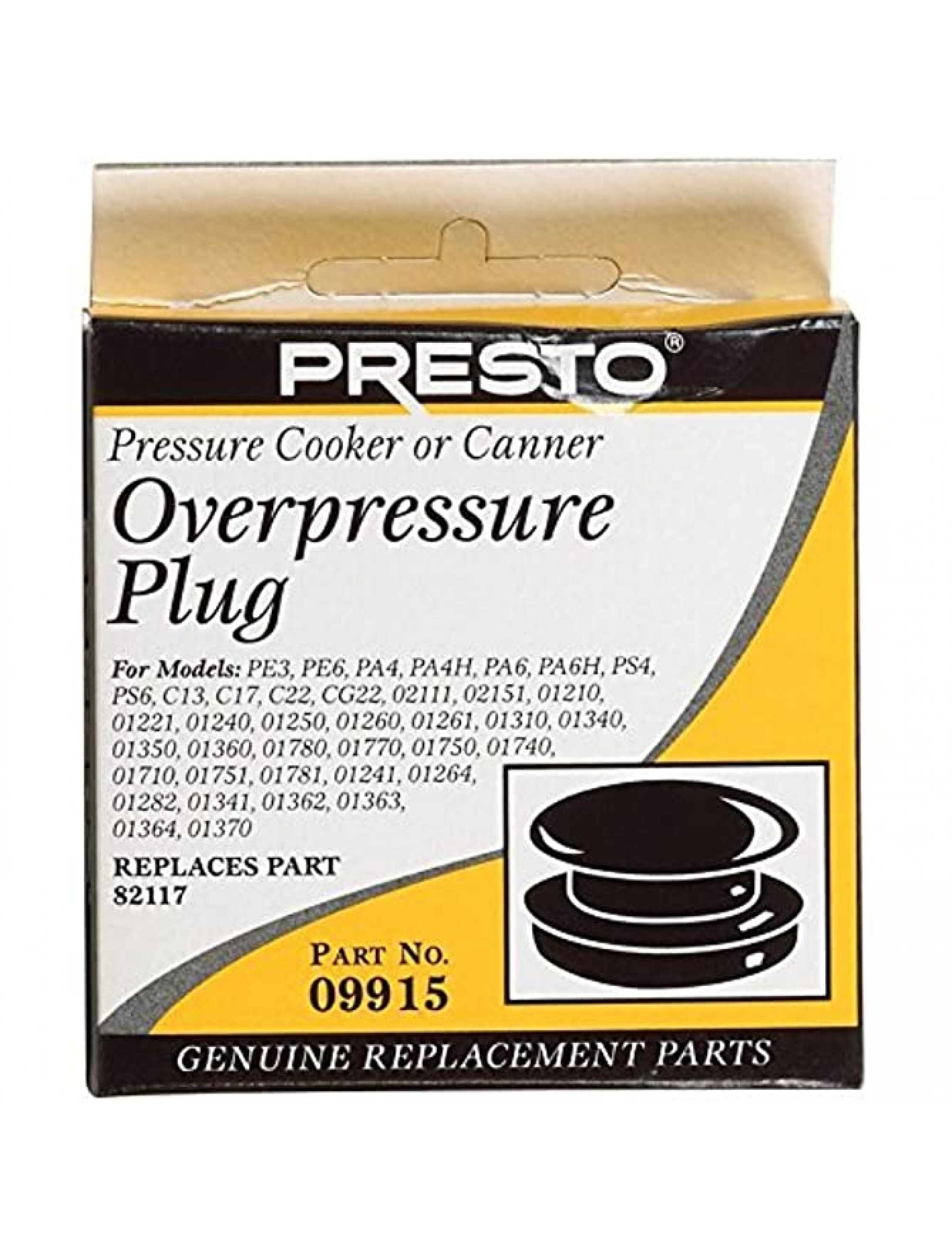Presto 09915 Pressure Cooker & Canner Over Pressure Plug - B0RG1IA8Y