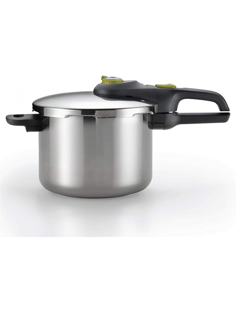 T-fal Pressure Cooker Stainless Steel Cookware Dishwasher Safe 15-PSI Settings 6.3-Quart Silver Model P25107 - BDQ642E77
