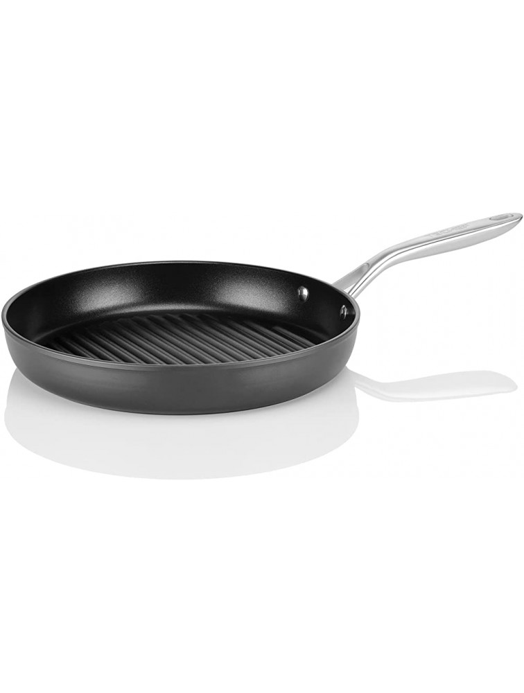 TECHEF Onyx Collection 12-Inch Grill Pan coated with New Teflon Platinum Non-Stick Coating PFOA Free 12-inch - B19MFP7MU