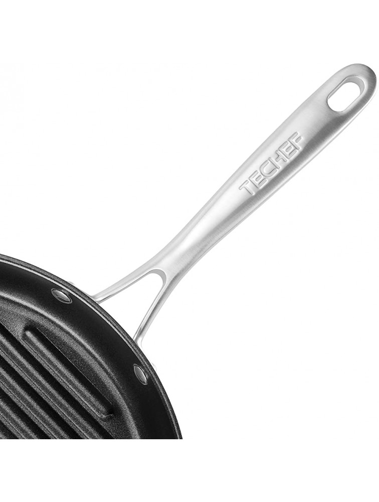 TECHEF Onyx Collection 12-Inch Grill Pan coated with New Teflon Platinum Non-Stick Coating PFOA Free 12-inch - B19MFP7MU