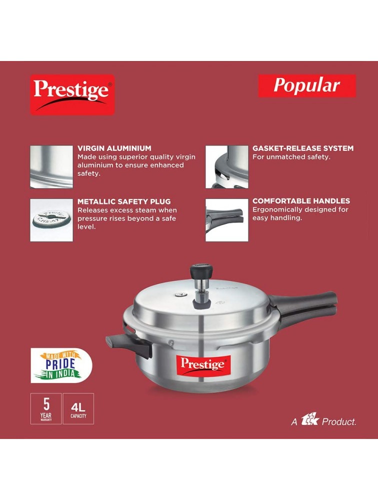TTK Prestige 10025 Pressure Cooker Junior Silver - B8PYDJLHO