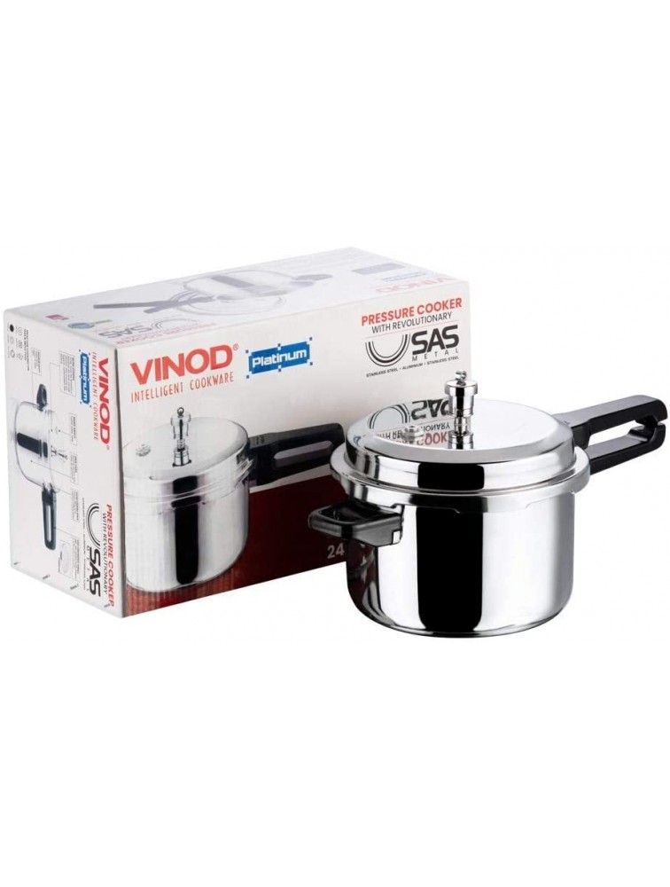 Vinod V-5L Stainless Steel Sandwich Bottom Pressure Cooker 5-Liter,Silver,Medium - BP7ZVJPL7