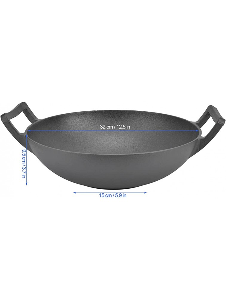 CHICIRIS Wok with Two Handles Excellent Insulation Various Functions cast Iron pan for The Kitchen for electromagnetic - B1QRVT9XS