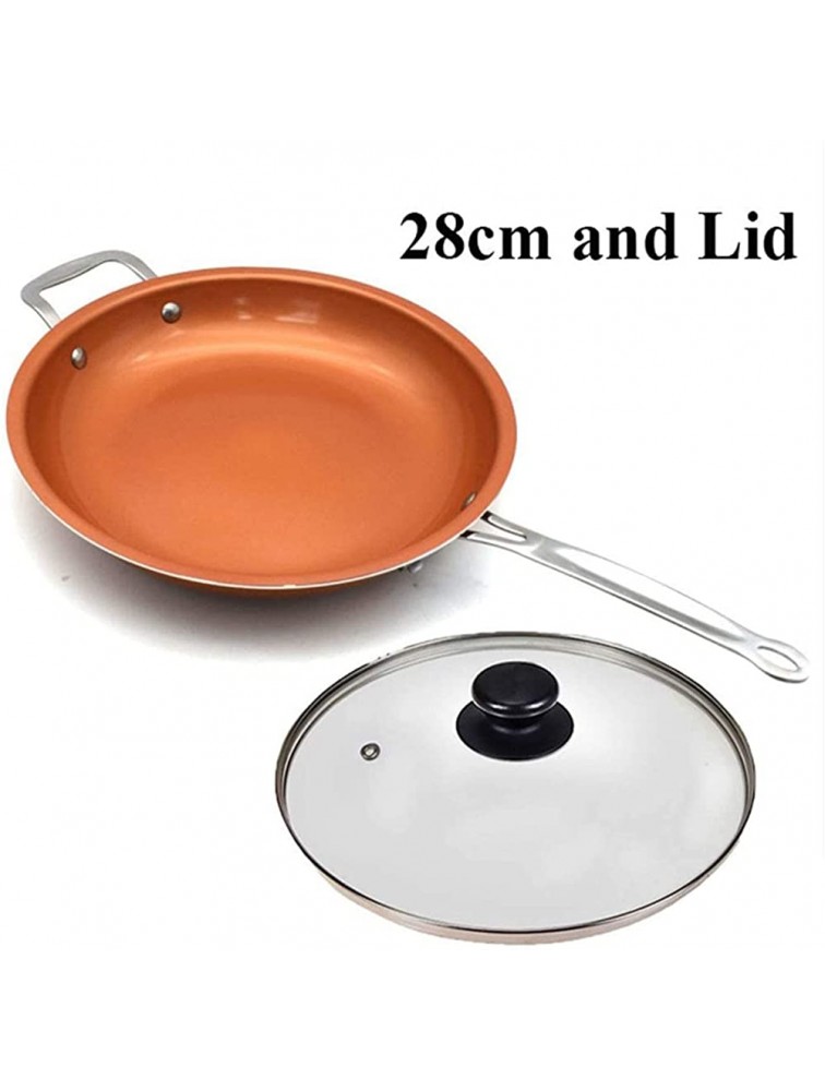 CSNSCVR Nonstick Saute Pan with lid Durable Burnt also Non-stick Lasting Non stick,Induction Scratch-resistant Size : 28cm - B0553KZAT