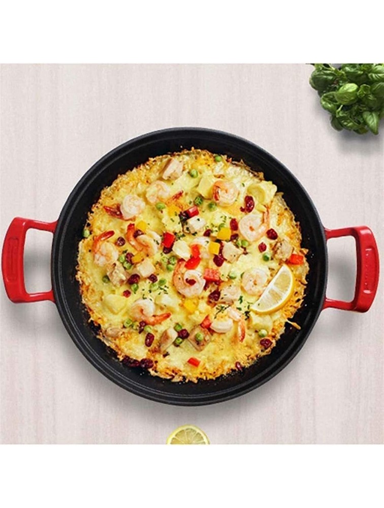 MIAOMSI Enamel Stir Fry Pan Chef's Pan with Glass Lid Multipurpose Stewpot Skillet Saute Pan Casserole In Pots and Pans - BC6GT0MJV