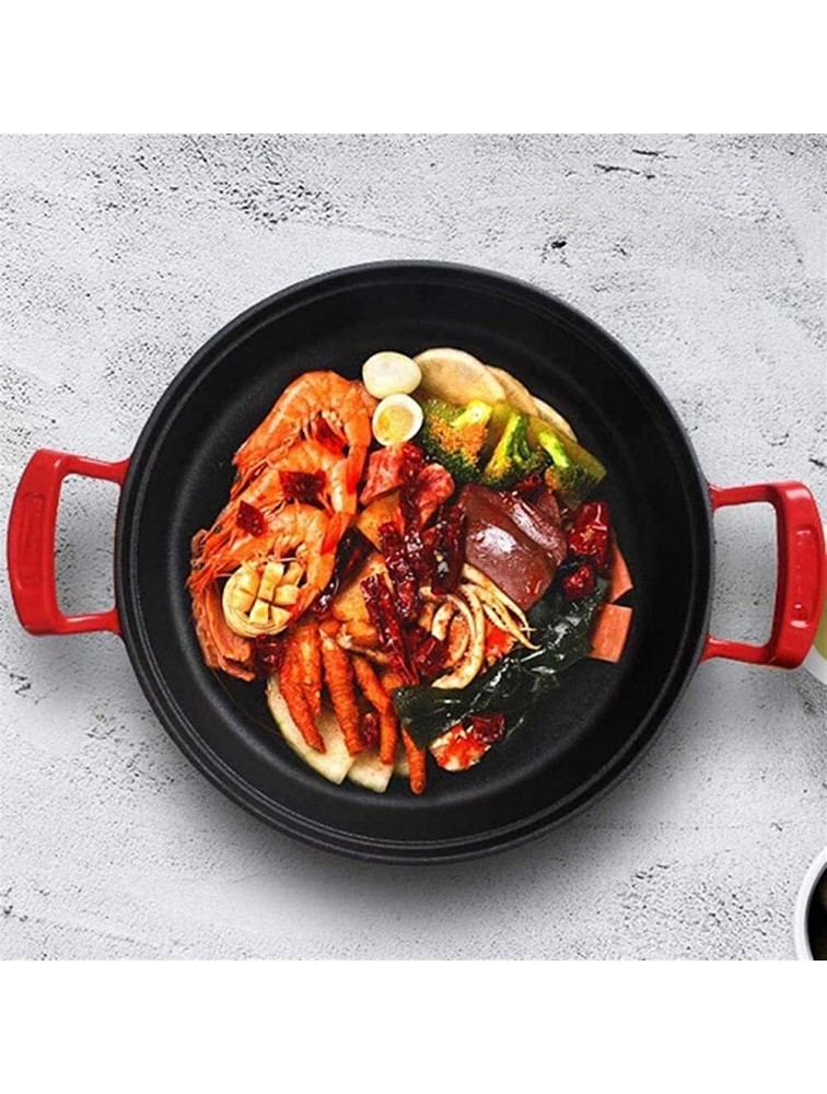 MIAOMSI Enamel Stir Fry Pan Chef's Pan with Glass Lid Multipurpose Stewpot Skillet Saute Pan Casserole In Pots and Pans - BC6GT0MJV