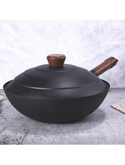 MIAOMSI Home Old-Fashioned Iron Wok Cooking Non-Stick Pan Japanese Style Fine Iron Household Coal Gas Stove Induction Cooker Special Lamp Black - BBEI42ONB
