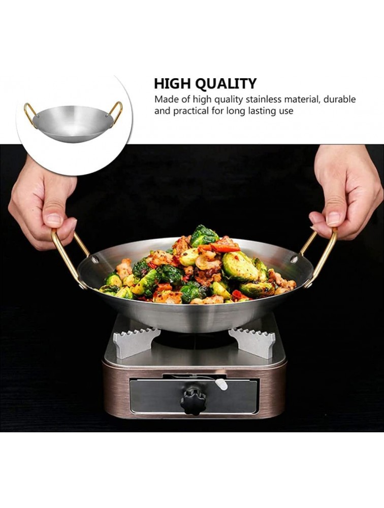 Paella Pan Thicken Stainless Steel Pan Round Shape Frying Pan Chinese Style Wok for Home Outdoor Restaurant-27.87.2cm - BCJQ1ZXKT