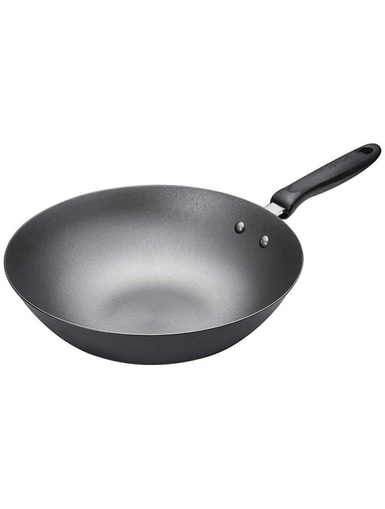 XMcKJ Induction-Safe Non-Stick Wok 30cm No Coated Non Stick Pan Stir Fry Pan with Lid and Handle,for Gas Induction Cooking Range - BT8XMHFMV