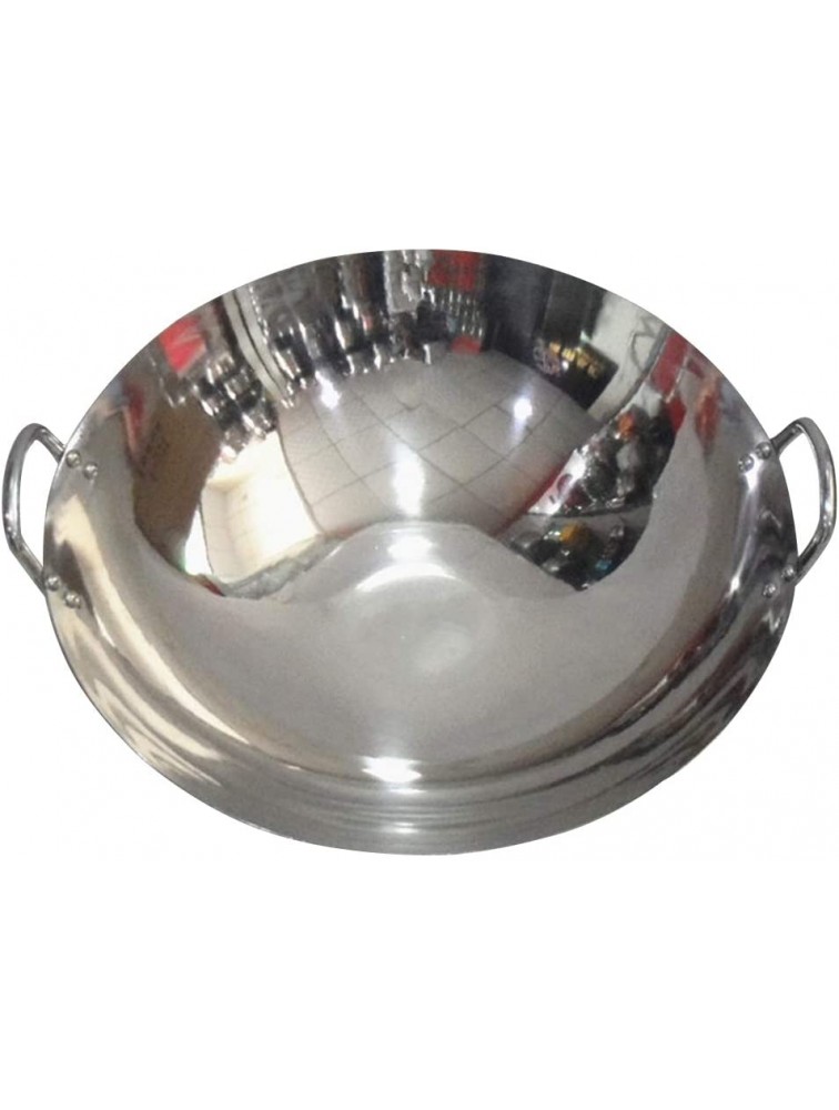 XMcKJ Stainless Steel Wok Stir-Fry Pan with Helper Handle and Lid Multipurpose Stainless Steel Saute Pan,38cm - BJ29B54N4