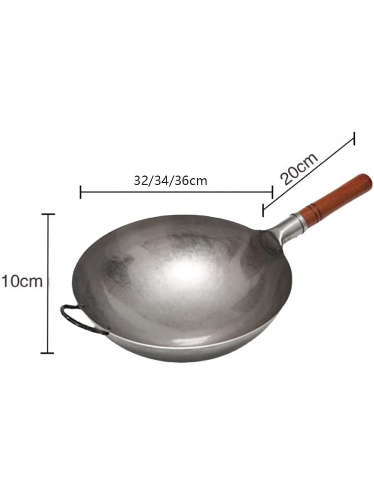 YAYADU-Storage Basket Iron Wok with Helper Handle Traditional Handmade Iron Wok Non-Stick Pan Non-Coating Gas Stove Cookware for Gas Induction Cooktop Color : Silver-B Size : 36cm - B37YJXY42