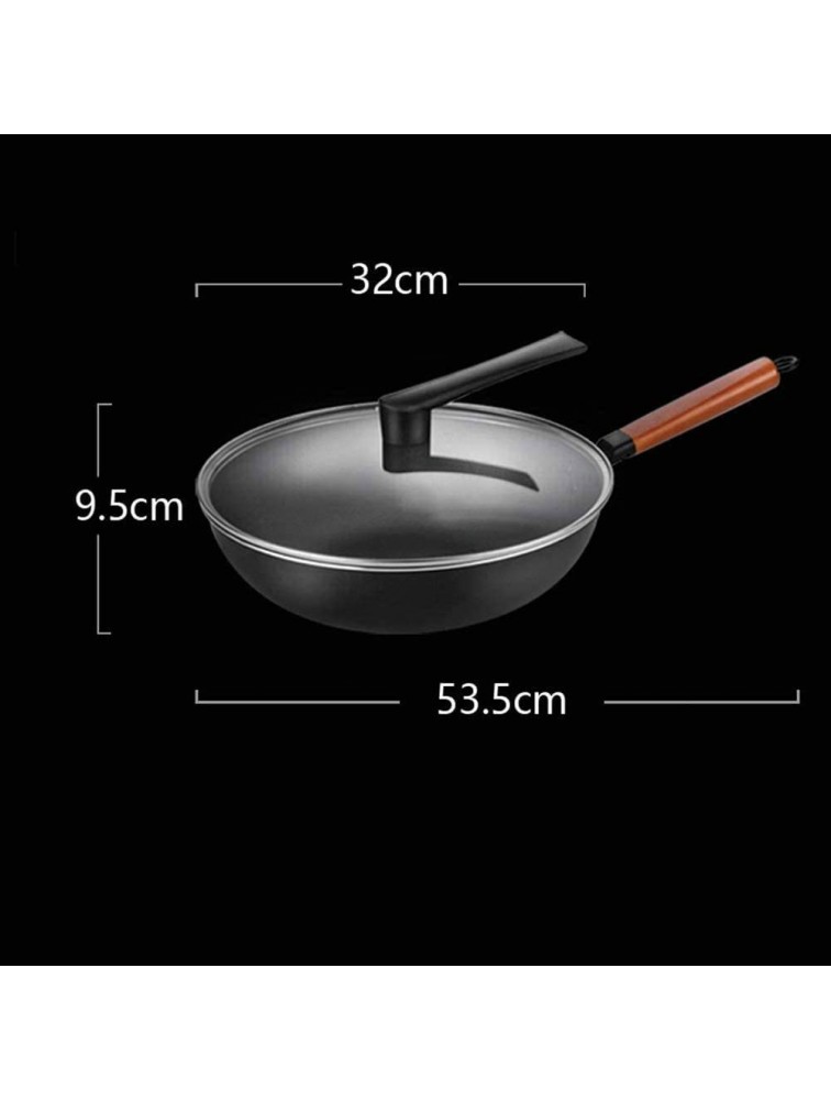 YCZDG with Cover Stainless Steel Wok Non-Stick Pan Full Screen Honeycomb Design No Lampblack No Coating Frying Pan Stainless Steel Frying - BVBKKLVSG
