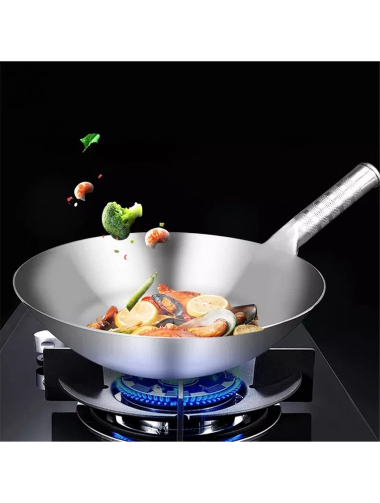 YYDSM Stainless Steel Stir-Fry Pan Saute Pan Chinese Handmade Wok Cooking Pan Traditional Non Stick Rusting Gas Wok Color : A Size : 32cm - B0LJSHSWI