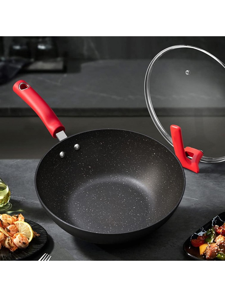 zhaohupinpai 12.5-inch Aluminum Alloy Wok Frying Pan 丨 Household Multi-Function Pan 丨 Scratch-Resistant and Wear-Resistant 丨 Even Thermal Conductivity 丨 with Standable Glass Lid 丨Don't Pick The Stove - BS20V5MVP
