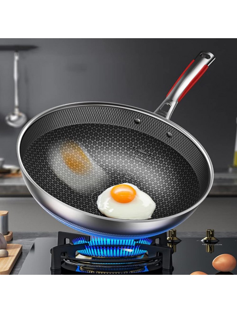 zhaohupinpai Honeycomb Anti-Stick Pan丨316L Stainless Steel Multi-Function Frying Wok丨12.5 Inch Household Cooking Pan丨 Scratch-Resistant and Wear-resistant丨with Visible Glass Lid丨Don't Pick The Stove - BPOUU1ILT