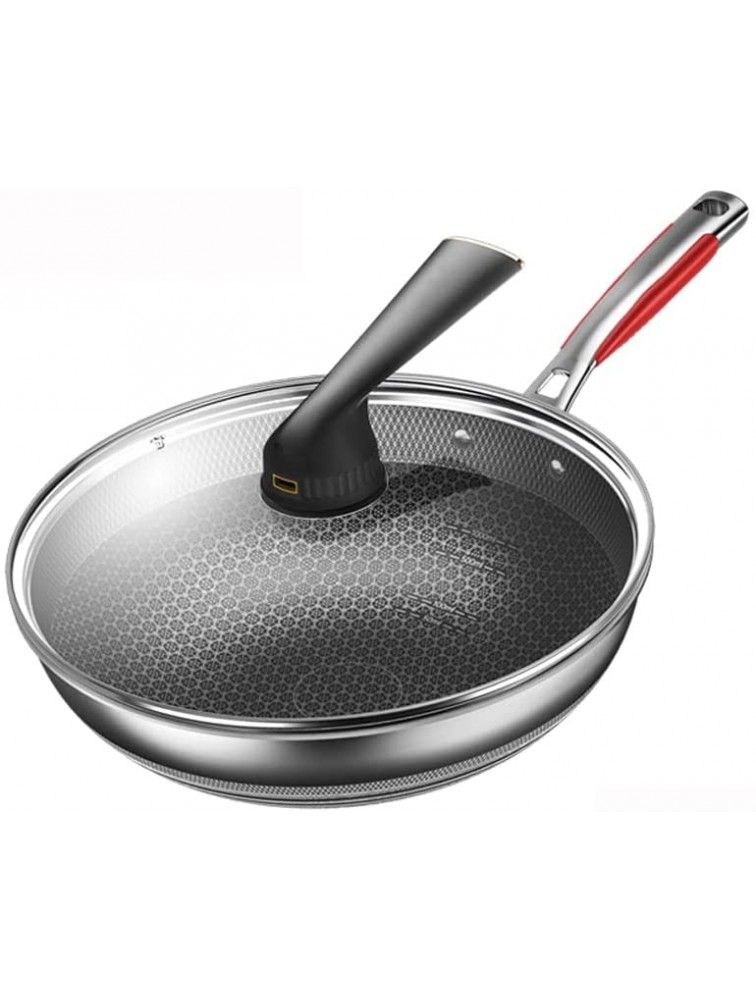 zhaohupinpai Honeycomb Anti-Stick Pan丨316L Stainless Steel Multi-Function Frying Wok丨12.5 Inch Household Cooking Pan丨 Scratch-Resistant and Wear-resistant丨with Visible Glass Lid丨Don't Pick The Stove - BPOUU1ILT