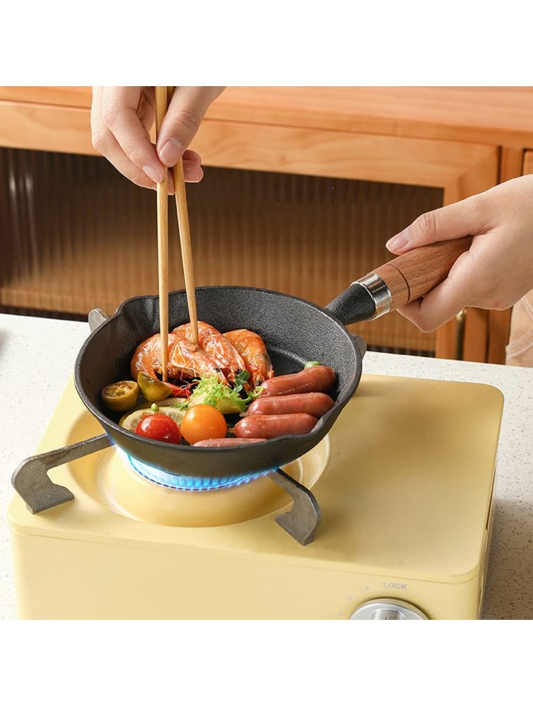 zhaohupinpai Modern Cast Iron Non-Stick Cookware丨Home-Specific Non-Coated Non-Stick Frying Pan Including Gas Auxiliary Bracket 丨Safe Barbecue Cookware for Indoor and Outdoor Use - B86CBX351
