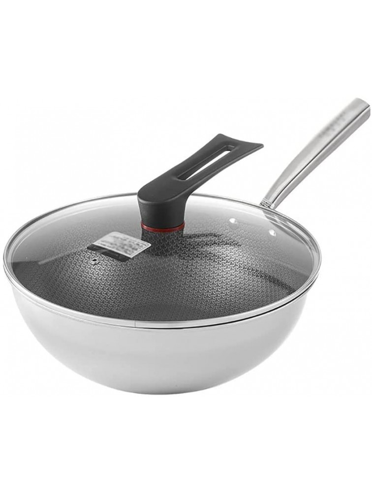 ZXMDP Frying pan with lid Non-Stick Induction Wok for Steak Bacon Hot-Dog Burgers Less Oily Smoke and Easy to Clean Suitable for All Hobs - BSPZ2WL9H