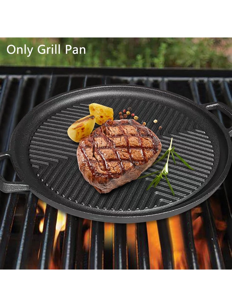 Cast Iron Grill Pan With Handles Korean Barbecue Plate Non-Stick Suitable for meat and vegetable Used on the Gas Grill Standard Ovens and Hobssize:25cm 9.84inch - BKEQ68MWO