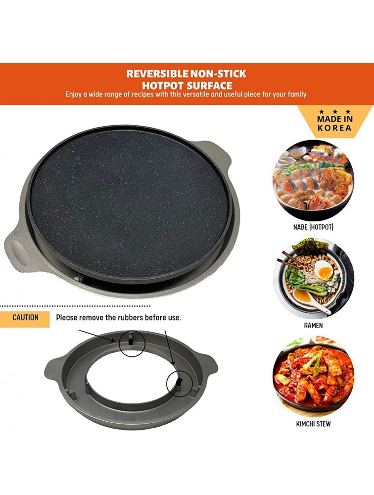 KD HOME Korean BBQ Grill with Drain Traditional Cauldron Shaped Aluminum Gama Pot Lid Grill Perfect for Grilling Vegetable Egg Port Beef Meat Garlic & More. Made in Korea 11.5 inch - BBDDVLD54