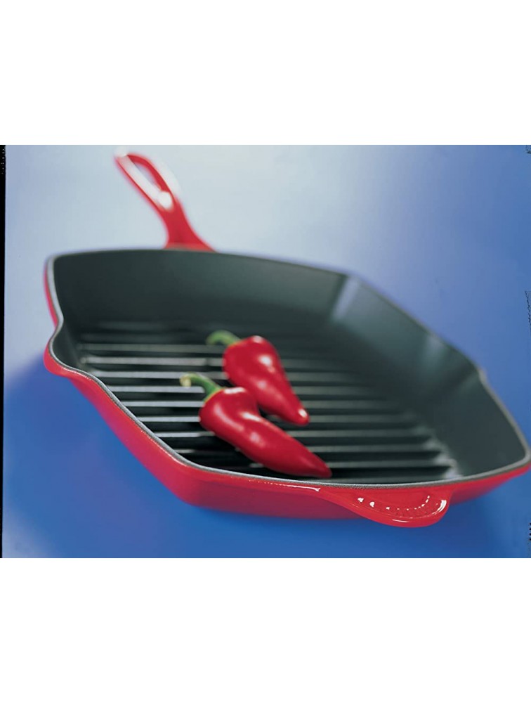 Le Creuset Enameled Cast-Iron 10-1 4-Inch Square Skillet Grill Cerise Cherry Red - B0ZZ24UJA