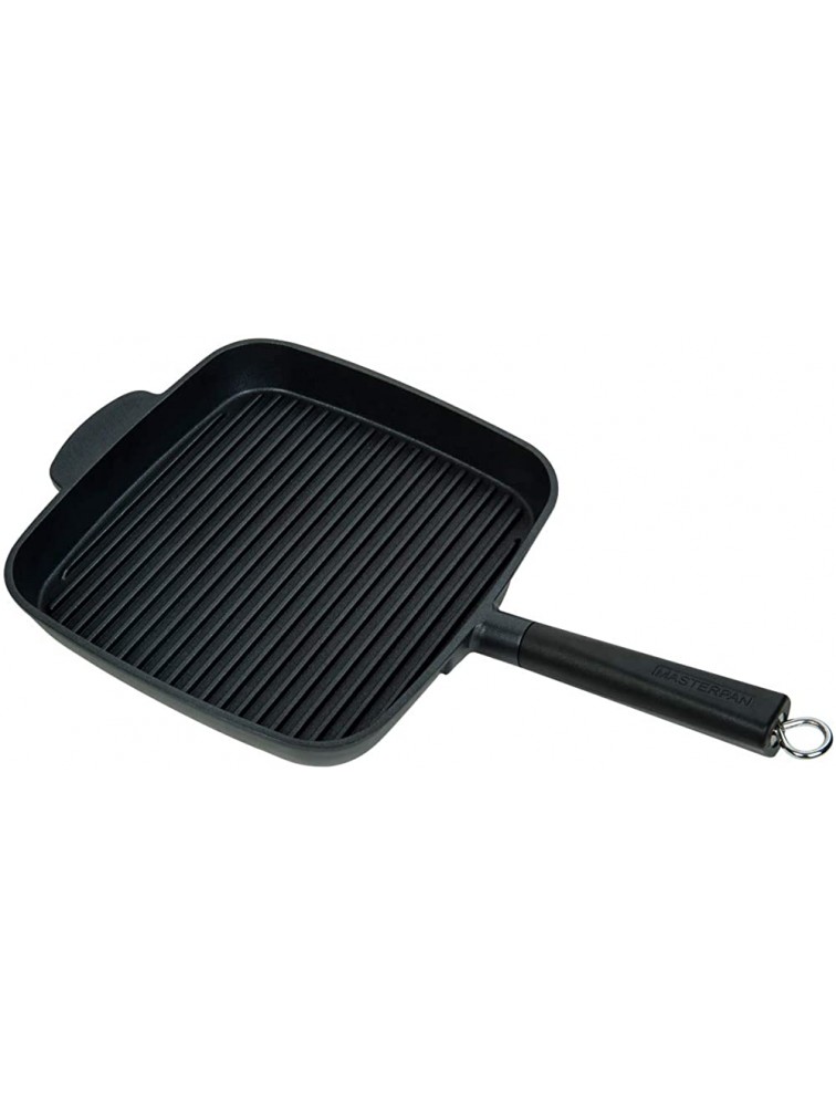 MasterPan Ultra Nonstick Deep Grill Frying Pan with Detachable Handle 11" Black, - BBC5TML96