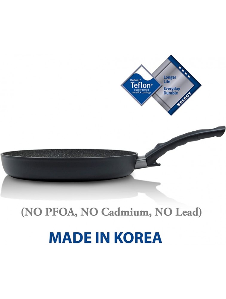 TECHEF Infinity Collection Frying Pan Coated 4 times with the new Teflon Stone Coating with Ceramic Particles PFOA Free 12 grill pan - B7736UX09