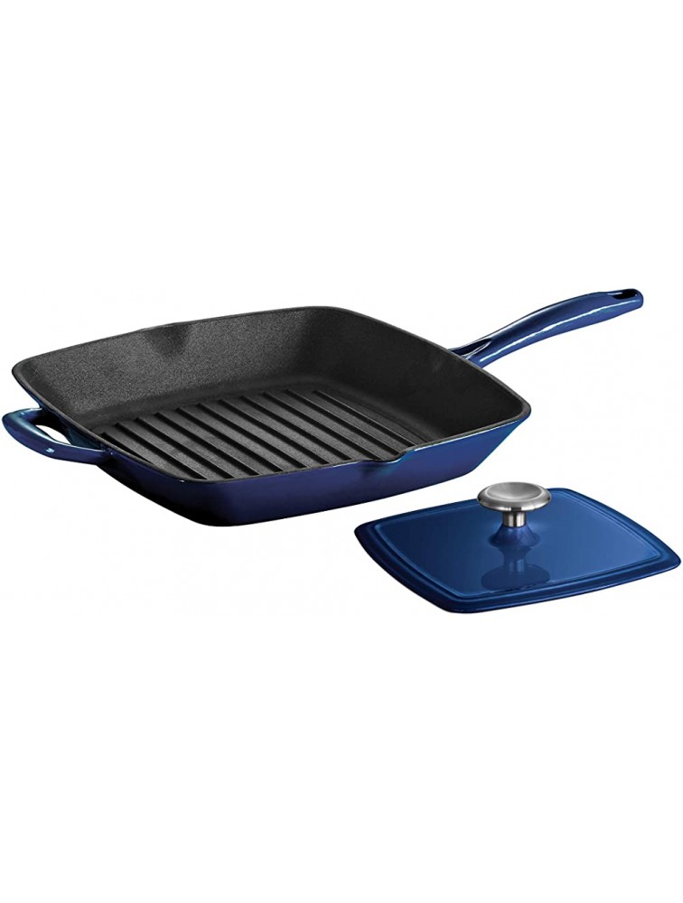 Tramontina Grill Pan with Press Enameled Cast Iron 11-Inch Gradated Cobalt 80131 064DS - BJ8G2WUQD