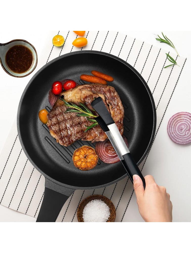 WINSDOM Nonstick Grill Pan for Stove Tops Round Induction Cookware -10.6 inch Steak Frying Pans Nonstick with Lid-Cast Aluminum Griddle Pan - B0P342PHZ