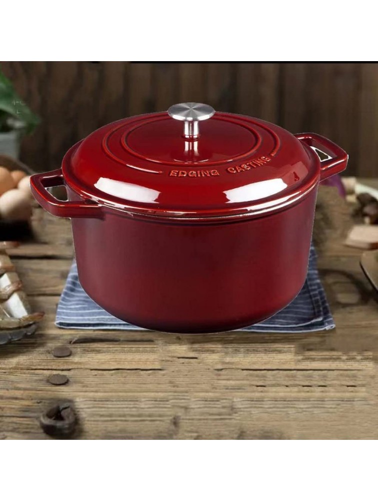 Dutch Oven Cast Iron Enameled Cast Iron Dutch Oven Pot With Lid 7.5qt Enamel Covered Cast Iron Pot For Bread Backing Meat Soup Red - BDCBVA5TN