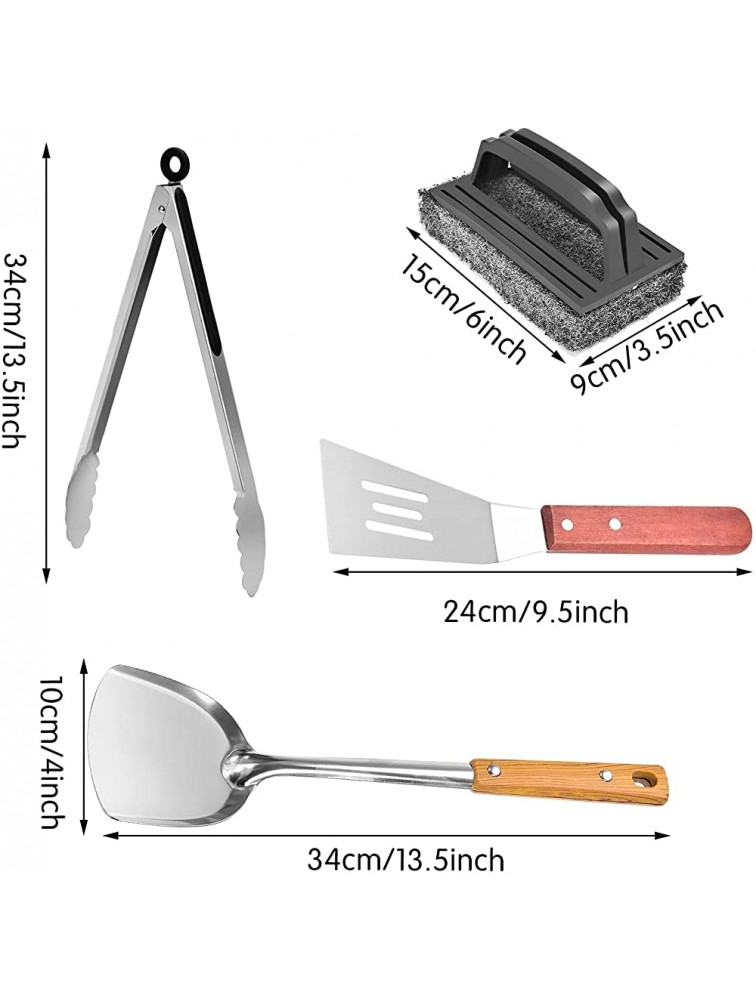 Dutch Oven Lid Lifter 17 inch 8-in-1 Dutch Oven Camp Cooking Accessories Stainless Steel Pancake Turner and Griddle Scraper Dutch Oven Lid Lifter Campfire Cooking Accessories Set for Griddle - BV2MGCA2T